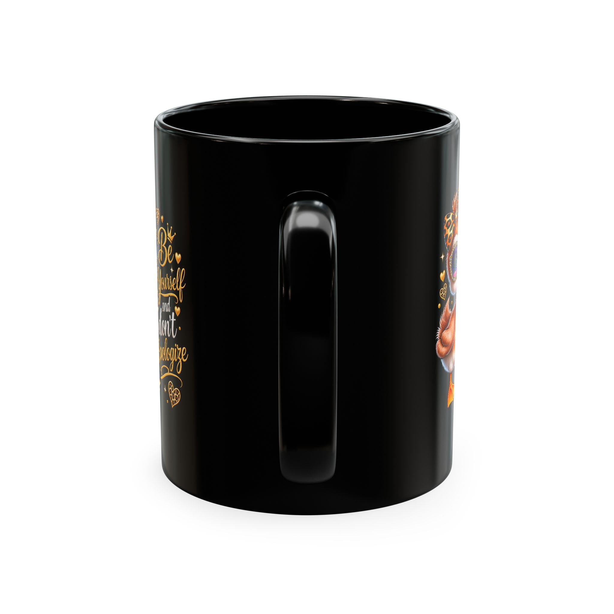 Cute Duck Black Ceramic Mug – Be Yourself Inspirational Coffee Mug